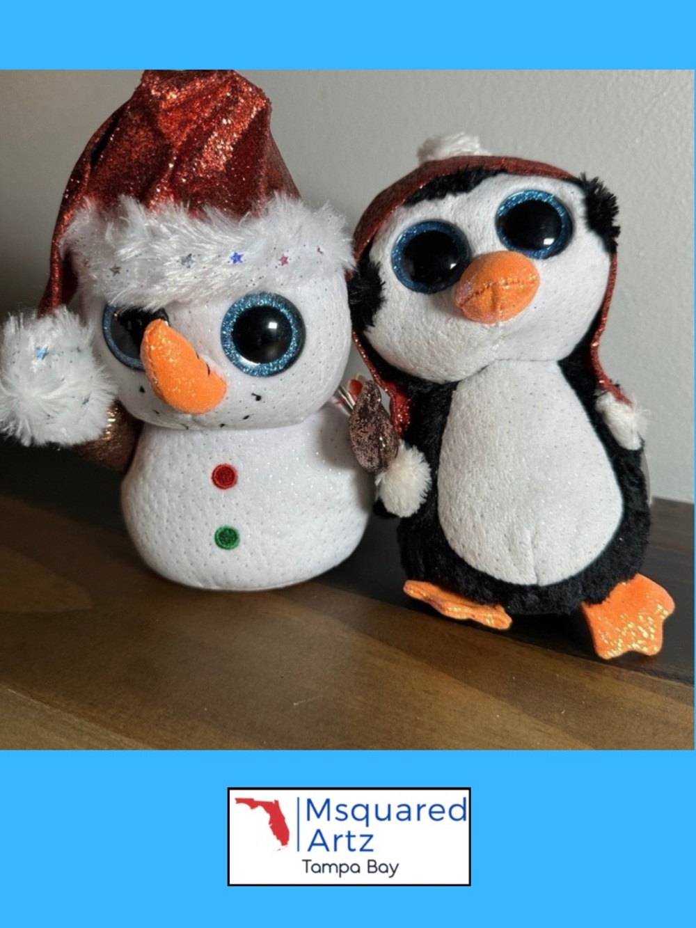 Ty Beanie Boos Gale Penguin Flurry Snowman Plush Set of 2 Christmas 2019 Tags